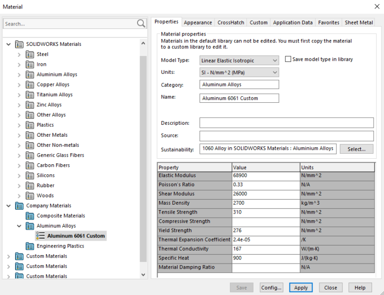How to Create a Custom Material in SOLIDWORKS - ChampionXperience