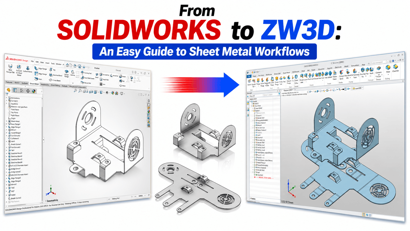 From SOLIDWORKS to ZW3D: An Easy Guide to Sheet Metal Workflows