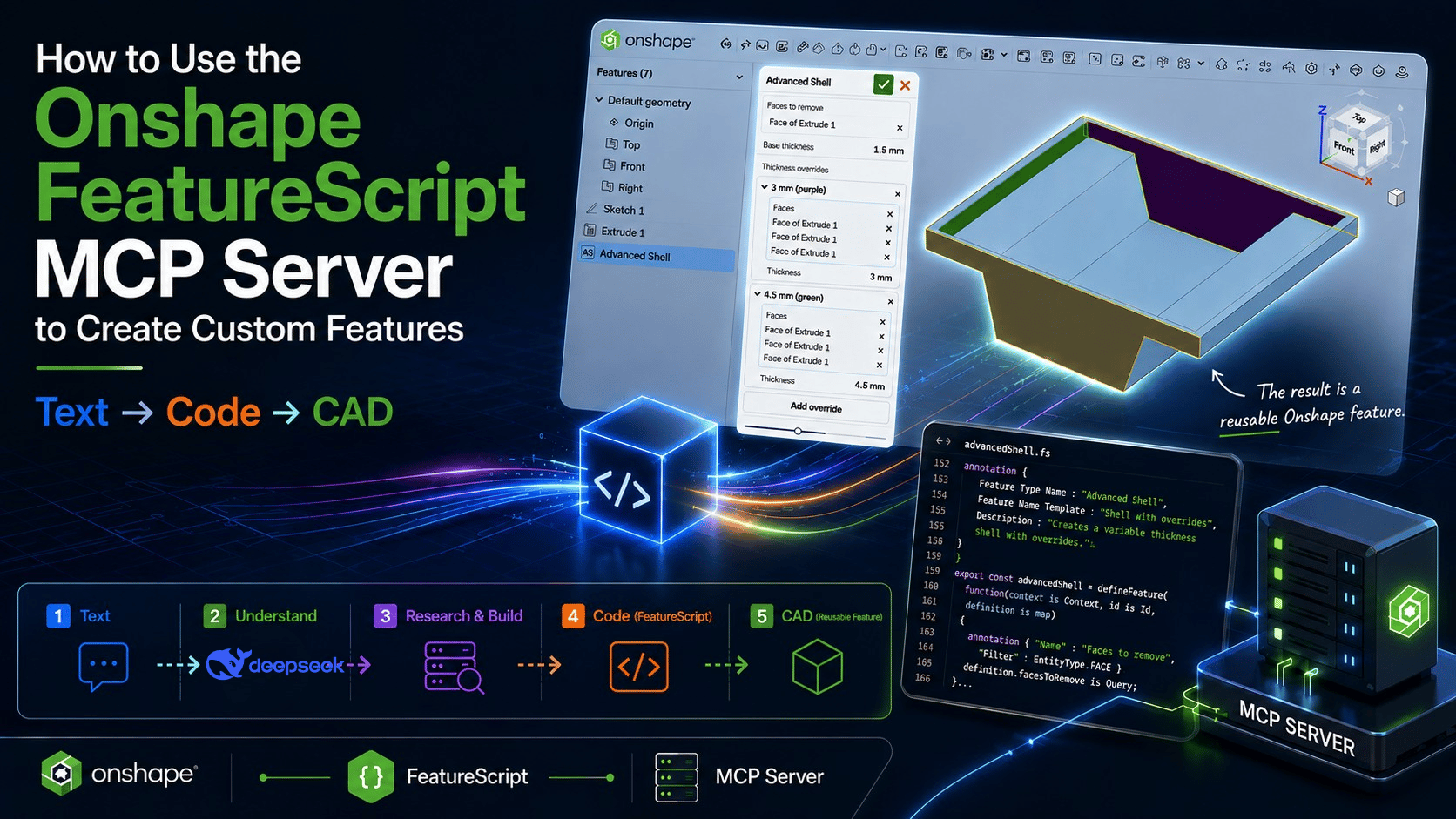 How to Use the Onshape FeatureScript MCP Server to Create Custom Features