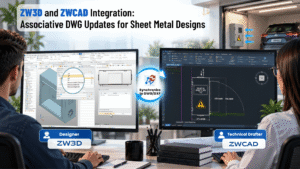 ZW3D and ZWCAD Integration: Associative DWG Updates for Sheet Metal Designs