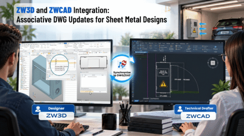 ZW3D and ZWCAD Integration: Associative DWG Updates for Sheet Metal Designs