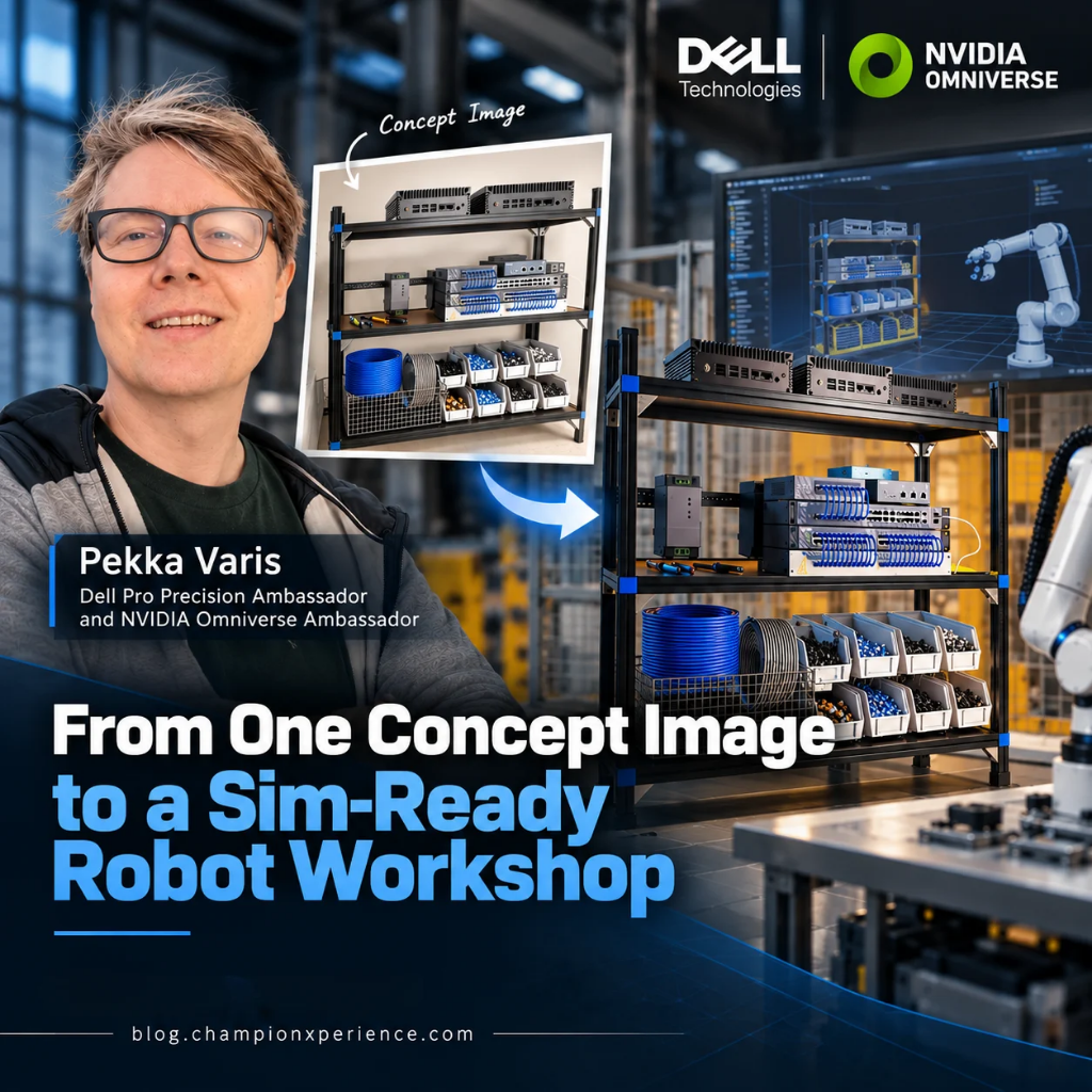 From One Concept Image to a Sim-Ready Robot Workshop